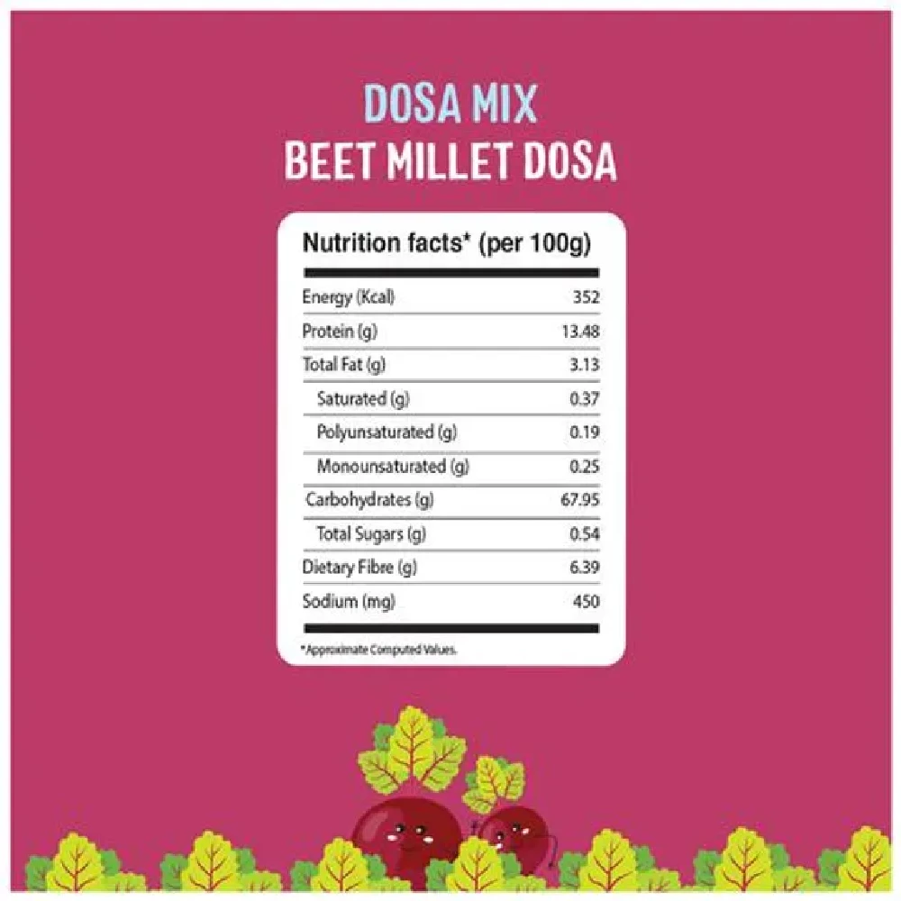 Timios Organic Beetroot Millet Dosa Mix, 150g-4.webp